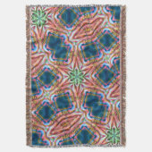 粗い質感のスター万華鏡のように千変万化するパターン、焼けたサーモン スローブランケット (正面縦)