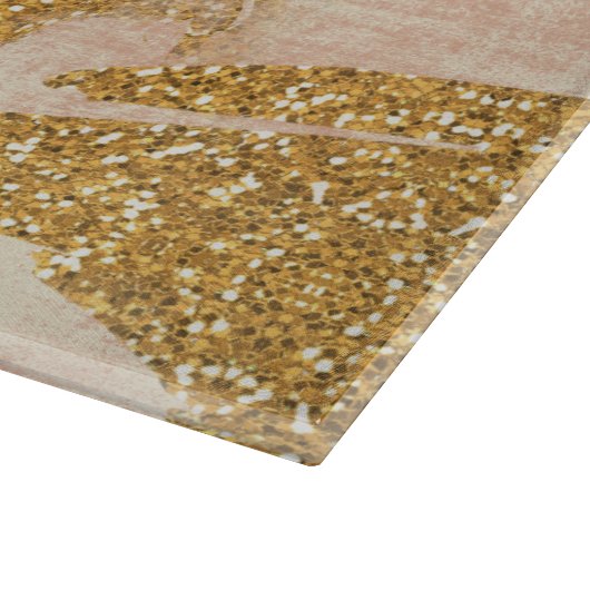 *~*粗かったピンクの金ゴールドのグリッターの動揺してな金 カッティングボード (角)