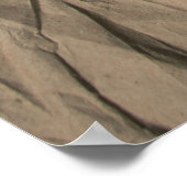 粗くしわくちゃになった紙：再生テクスチャ ポスター (角)