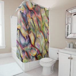 粗さと仮想水色で彫られる シャワーカーテン