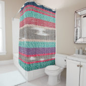 粗カラフルい布地のテクスチャ、パターン、背景 シャワーカーテン (インサイチュ)