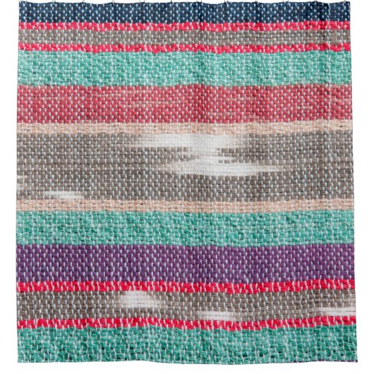 粗カラフルい布地のテクスチャ、パターン、背景 シャワーカーテン (正面)