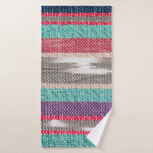 粗カラフルい布地のテクスチャ、パターン、背景 バスタオル (バスタオル)