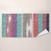 粗カラフルい布地のテクスチャ、パターン、背景 バスタオル (バスタオル)