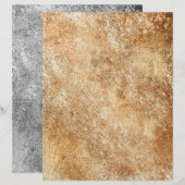 粗テクスチャ金ゴールドシルバー2辺スクラップブック紙 (正面/裏面)