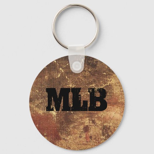 粗パーソナライズされたく風化したテクスグランジチャ キーホルダー (正面)