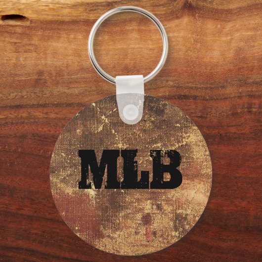 粗パーソナライズされたく風化したテクスグランジチャ キーホルダー (正面)