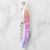 粗モザイクオレンジから赤と薄紫と輝き ソムリエナイフ (正面)