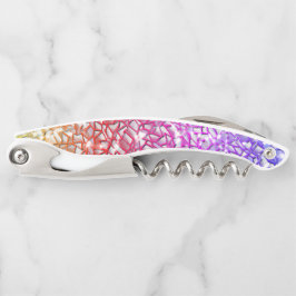 粗モザイクオレンジから赤と薄紫と輝き ソムリエナイフ