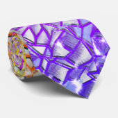 粗モザイクオレンジから赤と薄紫と輝き ネクタイ (ロール)