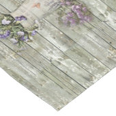 粗悪な白塗りの木の農家ラベンダー ショートテーブルランナー (コーナー)