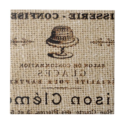 粗暴なシックなカントリーケーキフランスのを描いたラップの台本 タイル (正面)