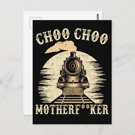粗暴な鉄道引用文機関車の列車 ポストカード (正面/裏面)