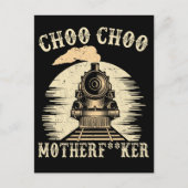 粗暴な鉄道引用文機関車の列車 ポストカード (正面)