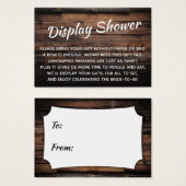 粗木表示ブライダルシャワーギフトカード (正面&裏面)