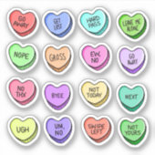 粗野おもしろいキャンディハートビニール貼り シール (正面)