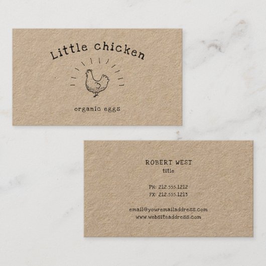 粗野なチキン·ドードル·クラフトの名刺 名刺 (正面/裏面)