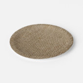 粗野なバーラップ自然パターン ペーパープレート (アングル)