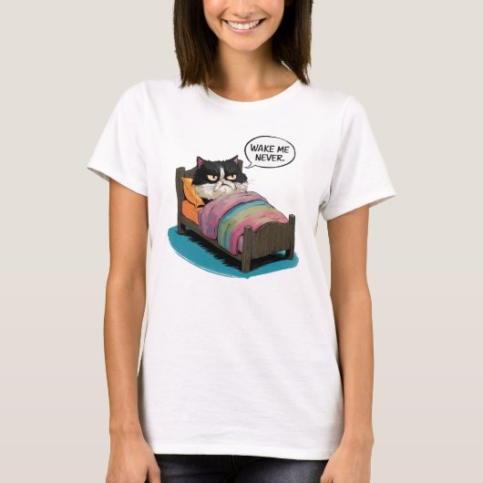 粗野な朝猫 Tシャツ (正面)