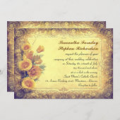 粗野な粗野なアンティーク結婚式招待状 招待状 (正面/裏面)