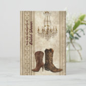 粗野な納屋西部のカウボーイブライダルシャワー 招待状 (スタンド正面)