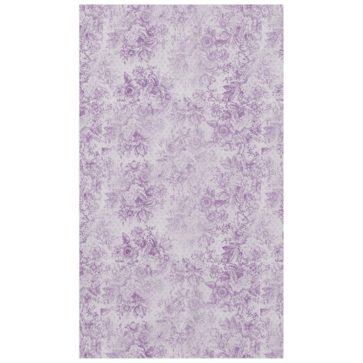 粗野な紫色、みすぼらしいシック、ラベンダー色の淡い色の花模様。 テーブルクロス (正面)