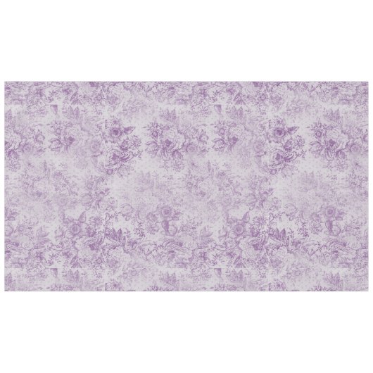 粗野な紫色、みすぼらしいシック、ラベンダー色の淡い色の花模様。 テーブルクロス (正面(横))