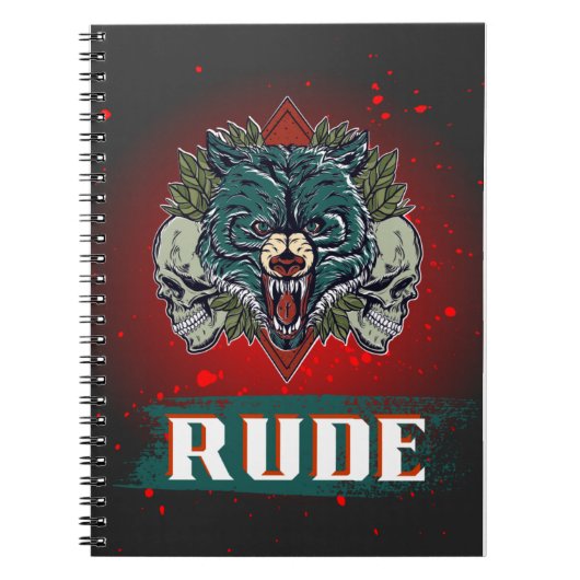 粗野な、スカルとクマ ノートブック (正面)