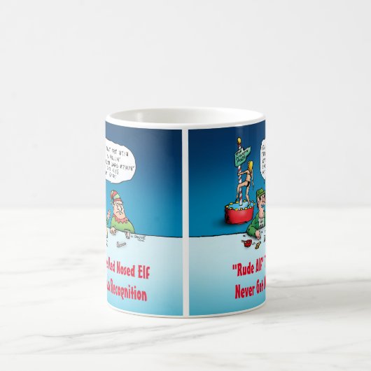 粗野ALF小妖精や小人おもしろいクリスマスマグ コーヒーマグカップ (中央)