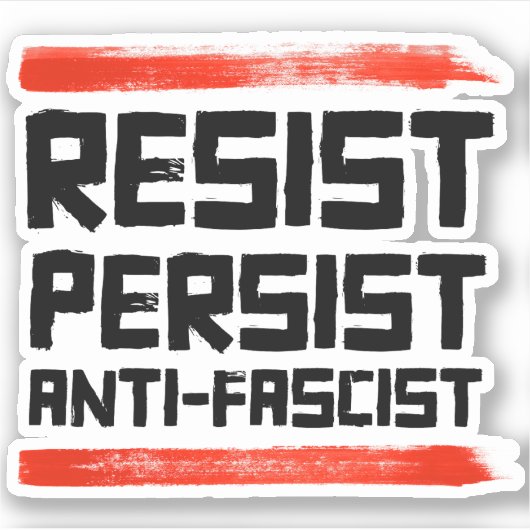 粘り強いアンチ・ファシストに抵抗する シール (正面)