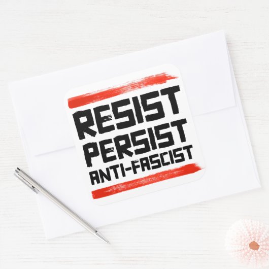 粘り強いアンチ・ファシストに抵抗する スクエアシール (封筒)