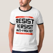 粘り強いアンチ・ファシストに抵抗する Tシャツ (正面)