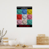 粘り強い感動的野球やる気を起こさせる ポスター (キッチン)