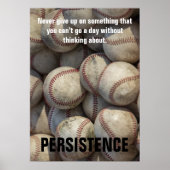 粘り強い感動的野球やる気を起こさせる ポスター (正面)