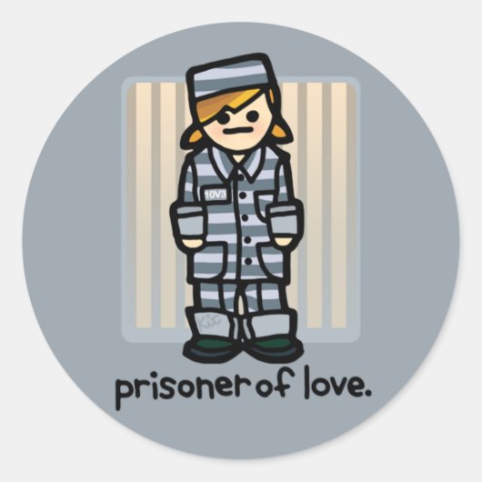 粘り強い指で刑務所に入れられる。 ラウンドシール (正面)