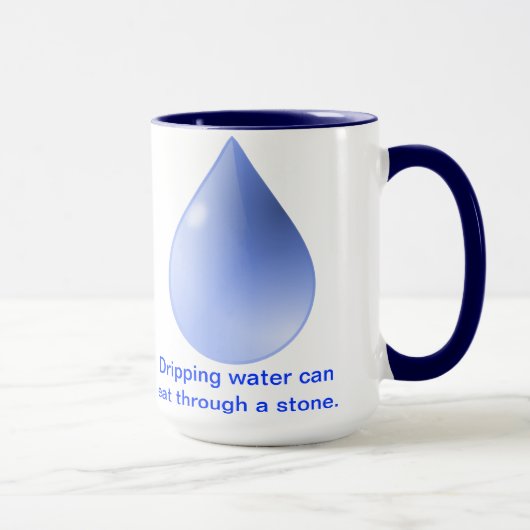 粘り強さ中国のの諺を持つマグカップ。 マグカップ (右)