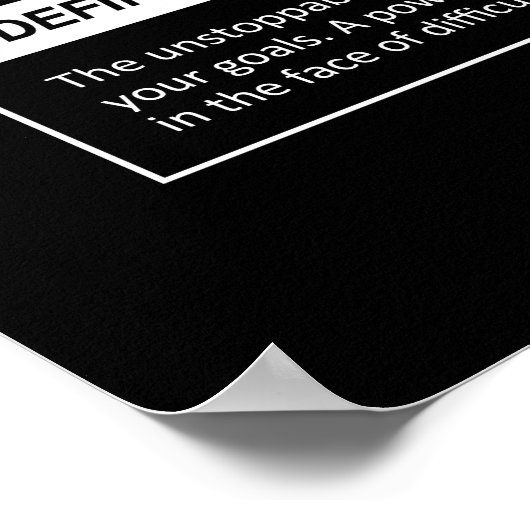 粘り強さ – 成功の要素 – やる気を起こさせる ポスター (角)