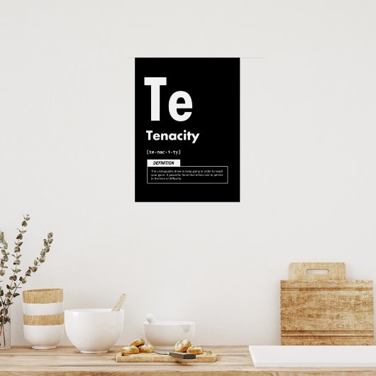 粘り強さ – 成功の要素 – やる気を起こさせる ポスター (キッチン)