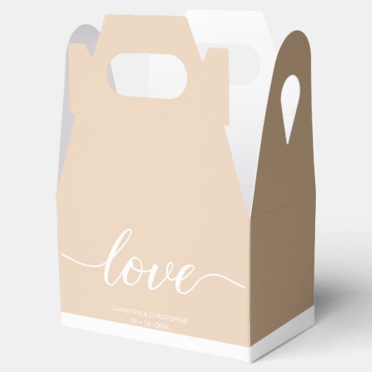 粘土と白のミニマ結婚リストのカスタムお願い箱 フェイバーボックス (オープン)
