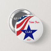 粘土のための投票 缶バッジ (正面&裏面)