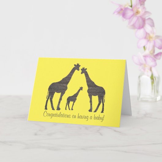 粘土のキリン シルエット カード (蘭)