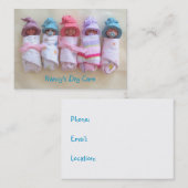 粘土のベビー: デイケア、育児、ビジネス 名刺 (正面/裏面)