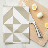 粘土の幾何学的なデコキューブパターン キッチンタオル (四つ折り)