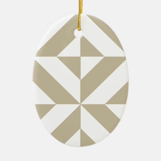 粘土の幾何学的なデコキューブパターン セラミックオーナメント (正面)