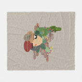 粘土の植木鉢 フリースブランケット (正面(横))