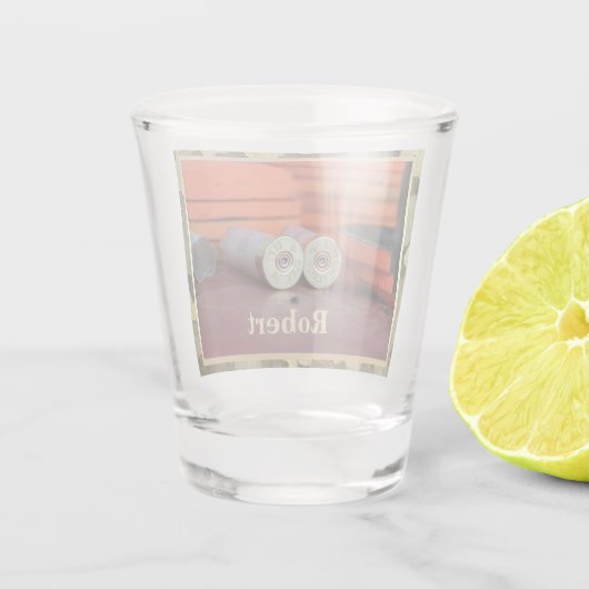 粘土はパーソナライズなトラップ射撃の捜を目標とします ショットグラス (裏面)