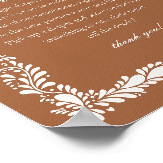 粘土タラベラタイルおむつ考え赤ちゃんシャワー ポスター (角)