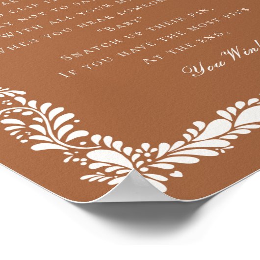 粘土タラベラタイルは赤ちゃんシャワーのゲームを言わない ポスター (角)