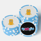 粘土トランプのポーカーチップスベビーブルーストライプのエッジ ポーカーチップ (積み重ね)