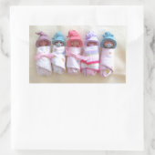 粘土ベビー,小妖精や小人帽子,眠る,飲み込む,かわいい 長方形シール (バッグ)